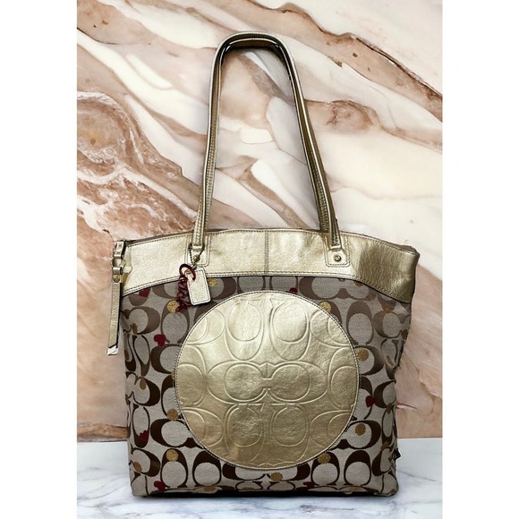 Coach F18870 Laura Signature Secret Admirer Tote & Matching Large Wristlet - Picture 2 of 13